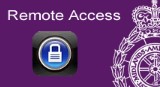 A purple rectangle with the words remote access written on it and an image of a padlock