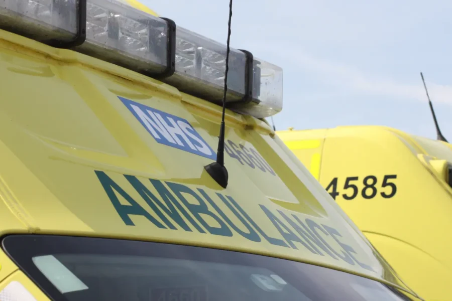 close up of ambulance lights