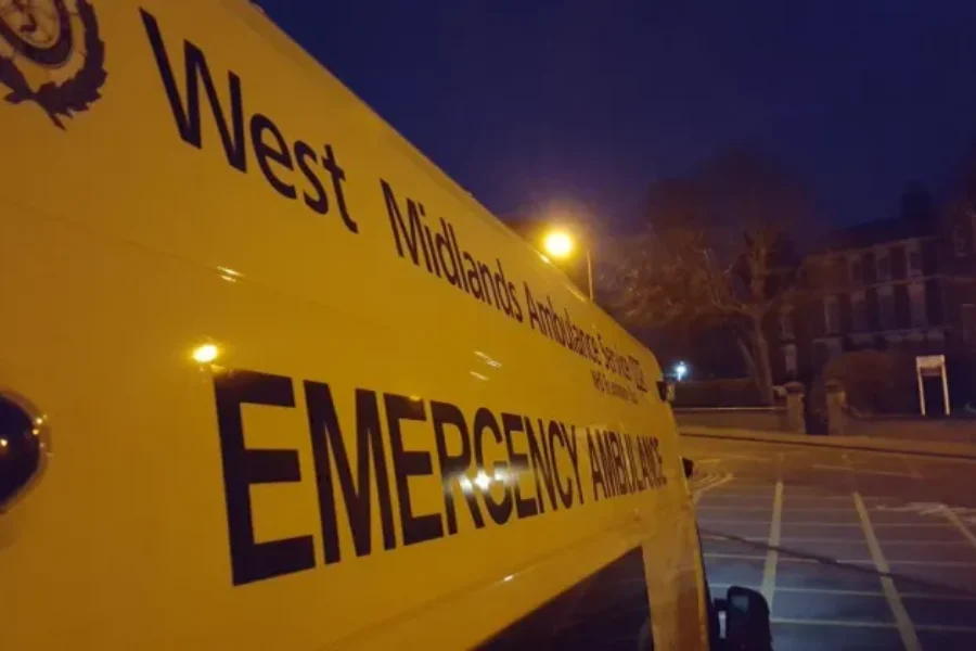 an ambulance at night