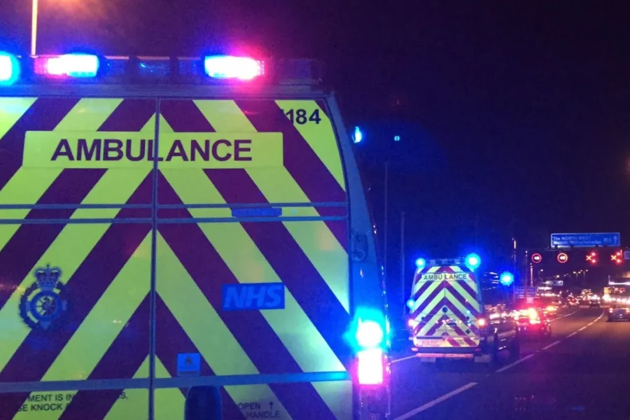 Ambulances at night on the motorway