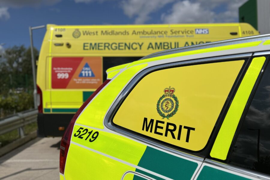 MERIT car and ambulance in sunshine